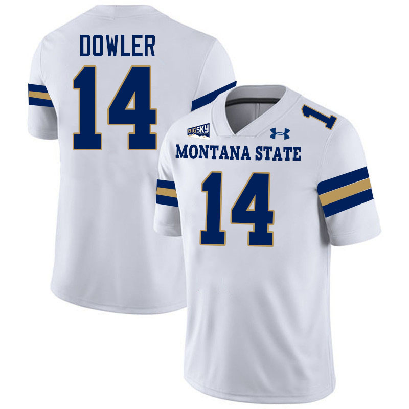 Montana State Bobcats #14 Taco Dowler College Football Jerseys,Uniforms Stitched-White